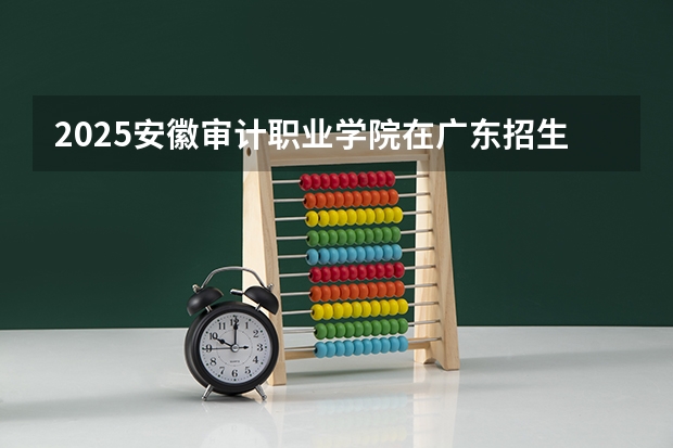 2025安徽审计职业学院在广东招生计划人数