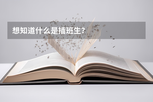 想知道什么是插班生？