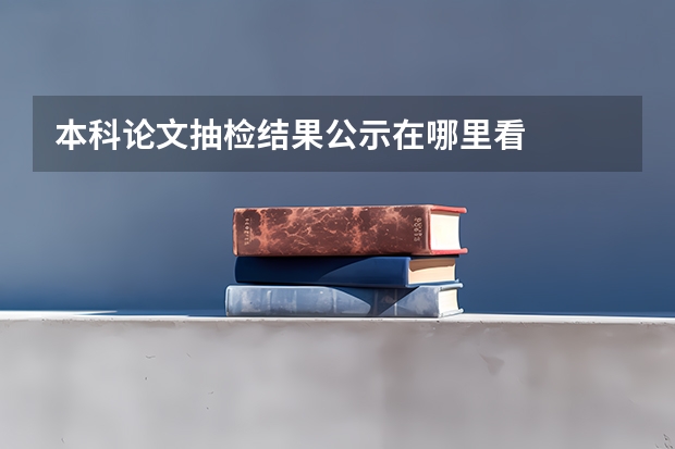 本科论文抽检结果公示在哪里看