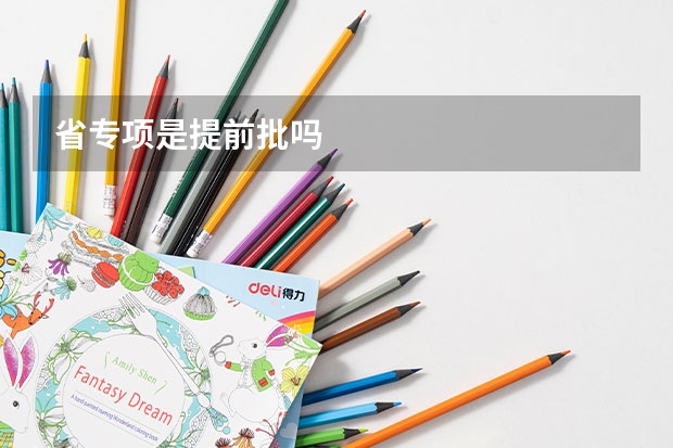 省专项是提前批吗