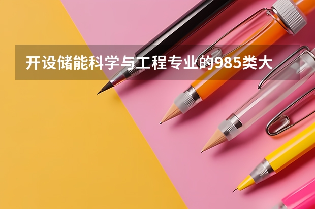 开设储能科学与工程专业的985类大学有哪些学校