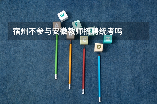 宿州不参与安徽教师招聘统考吗