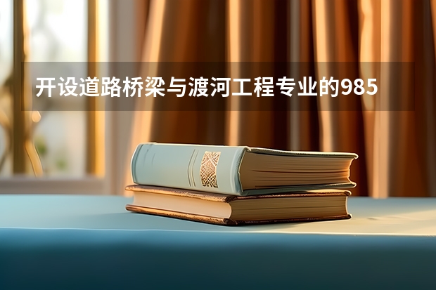 开设道路桥梁与渡河工程专业的985类大学有哪些学校