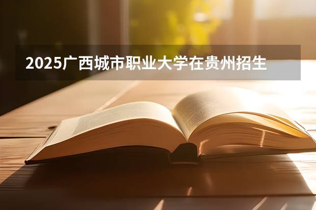 2025广西城市职业大学在贵州招生计划人数